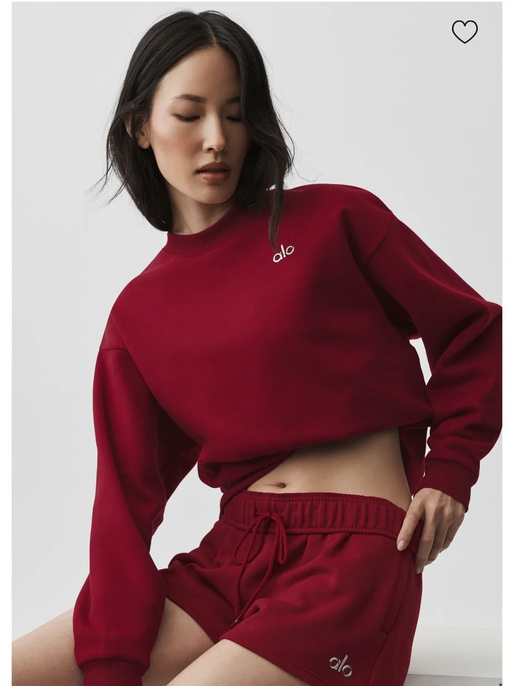 ALO Yoga Accolade Crew Neck Summer Romance Red